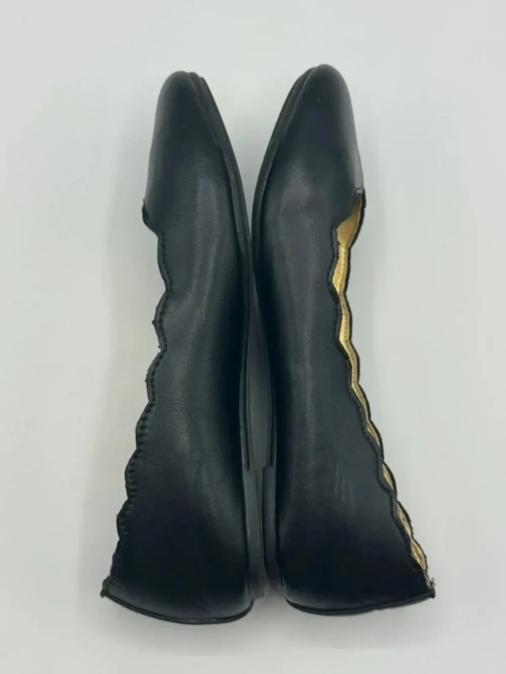Sam & Libby Ballet Flats Girls Sz 13 Candice Black Scalloped